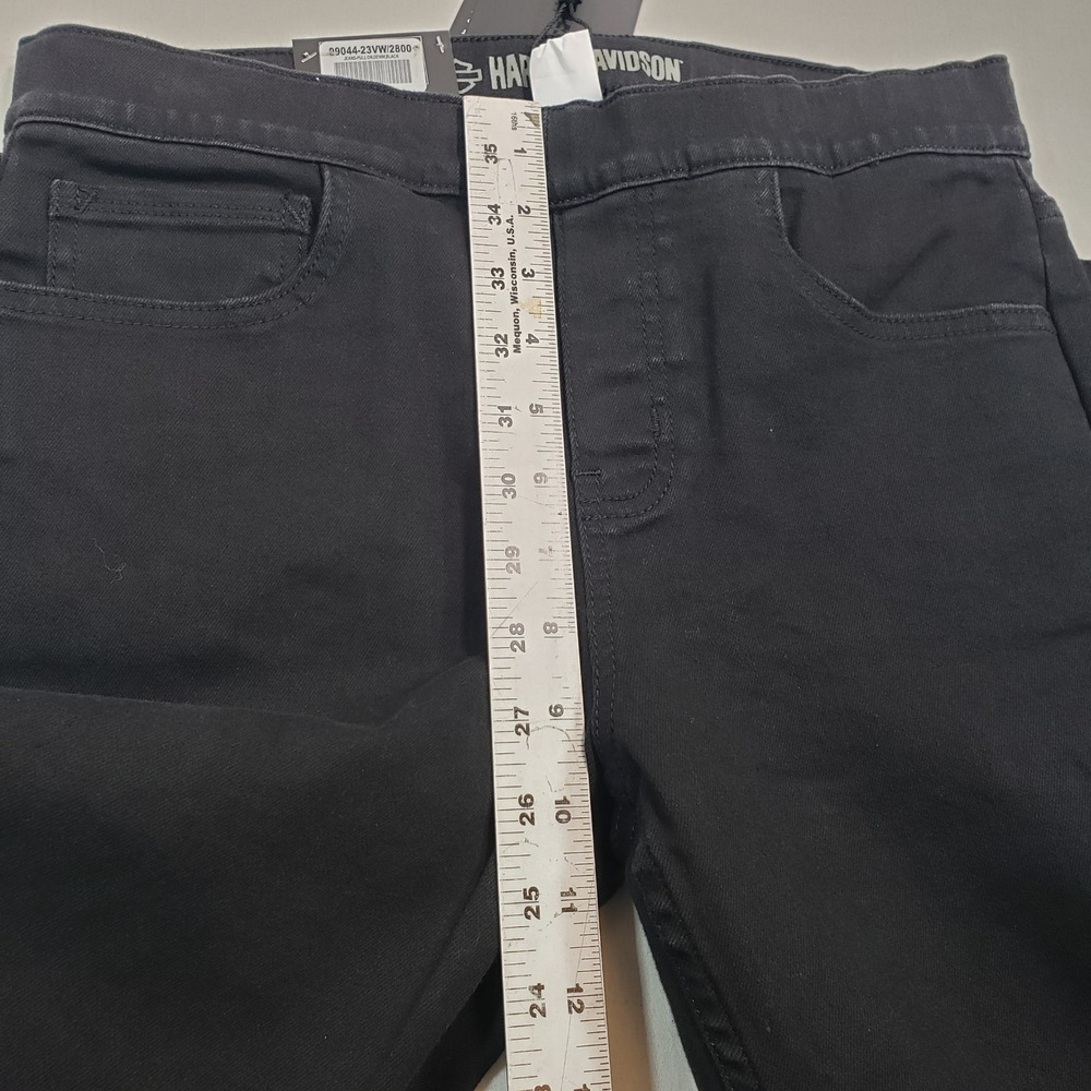 Harley Davidson Womens Skinny Pull On Jeans Black High Rise Size 28 Denim - Picture 5 of 9
